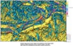 EGM2008 shaded coloured map of vector angles for the DOV overlain by NEIC earthquake locations, colour coded for depth