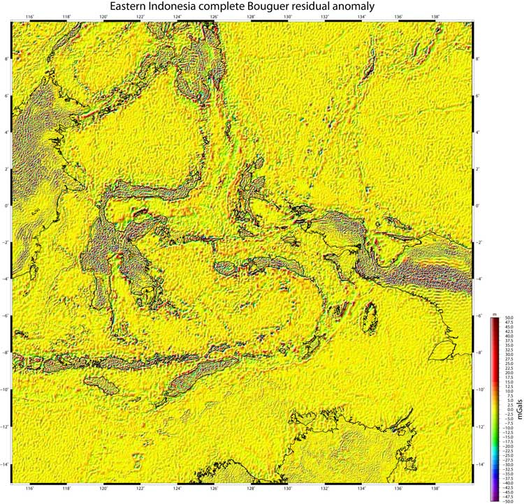 Eastern Indonesia Bouguer anomaly
