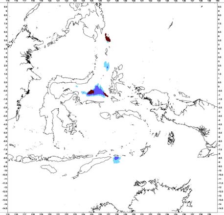 Bouguer gravity anomaly classification of the Molucca Sea oceanic basin
