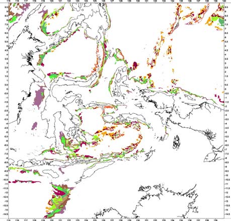 Bouguer gravity anomaly classification of Scott Plateau - Australian volcanic/thinnned continental margin