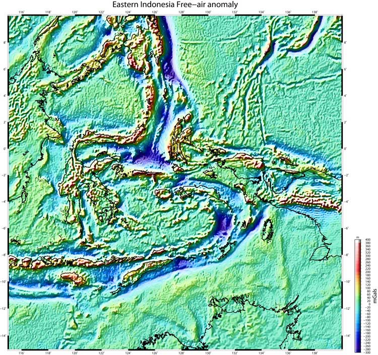 Eastern Indonesia Bouguer anomaly
