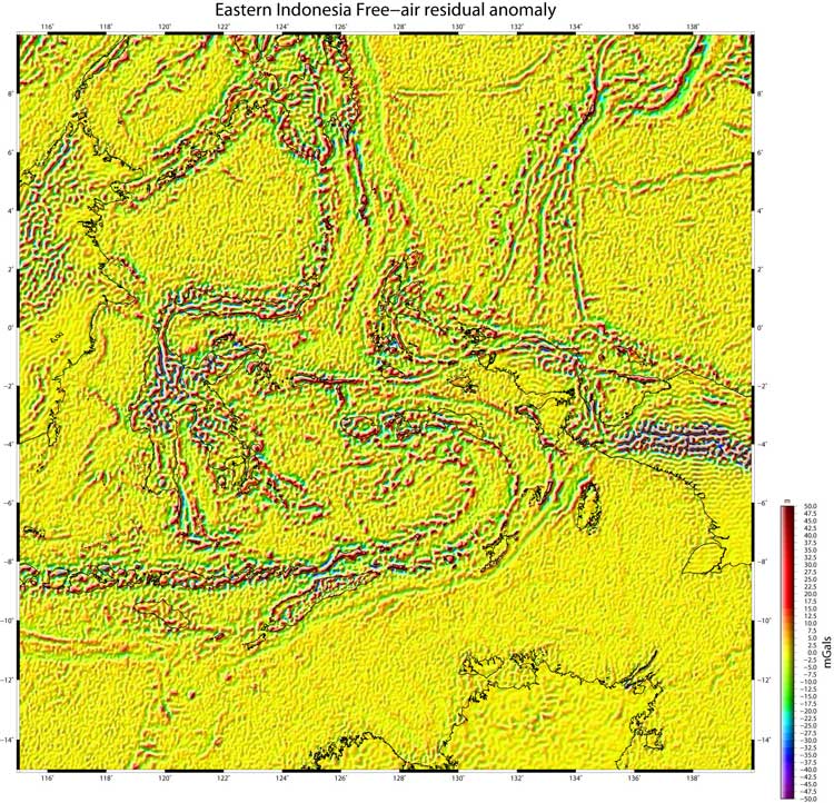 Eastern Indonesia Bouguer anomaly