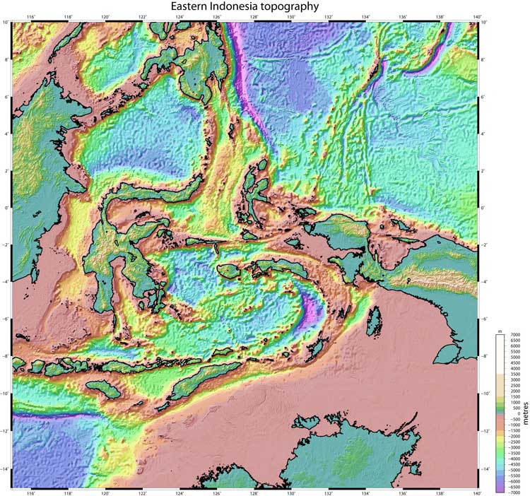 Eastern Indonesia Bouguer anomaly