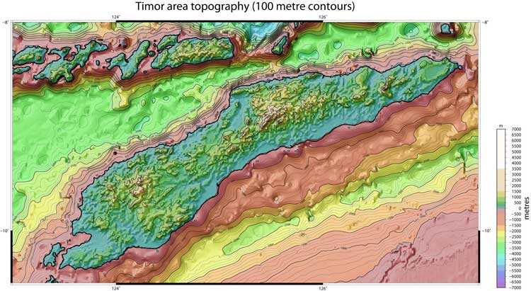 Timor Island topography